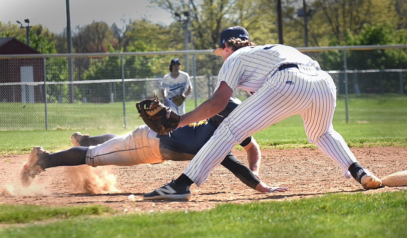 West York takes on Littlestown in a York-Adams Division III baseball game Wednesday, April 24, 2024, at Sunset Lane Park in West Manchester Township. West York walked off with an 11-10 win in nine innings.