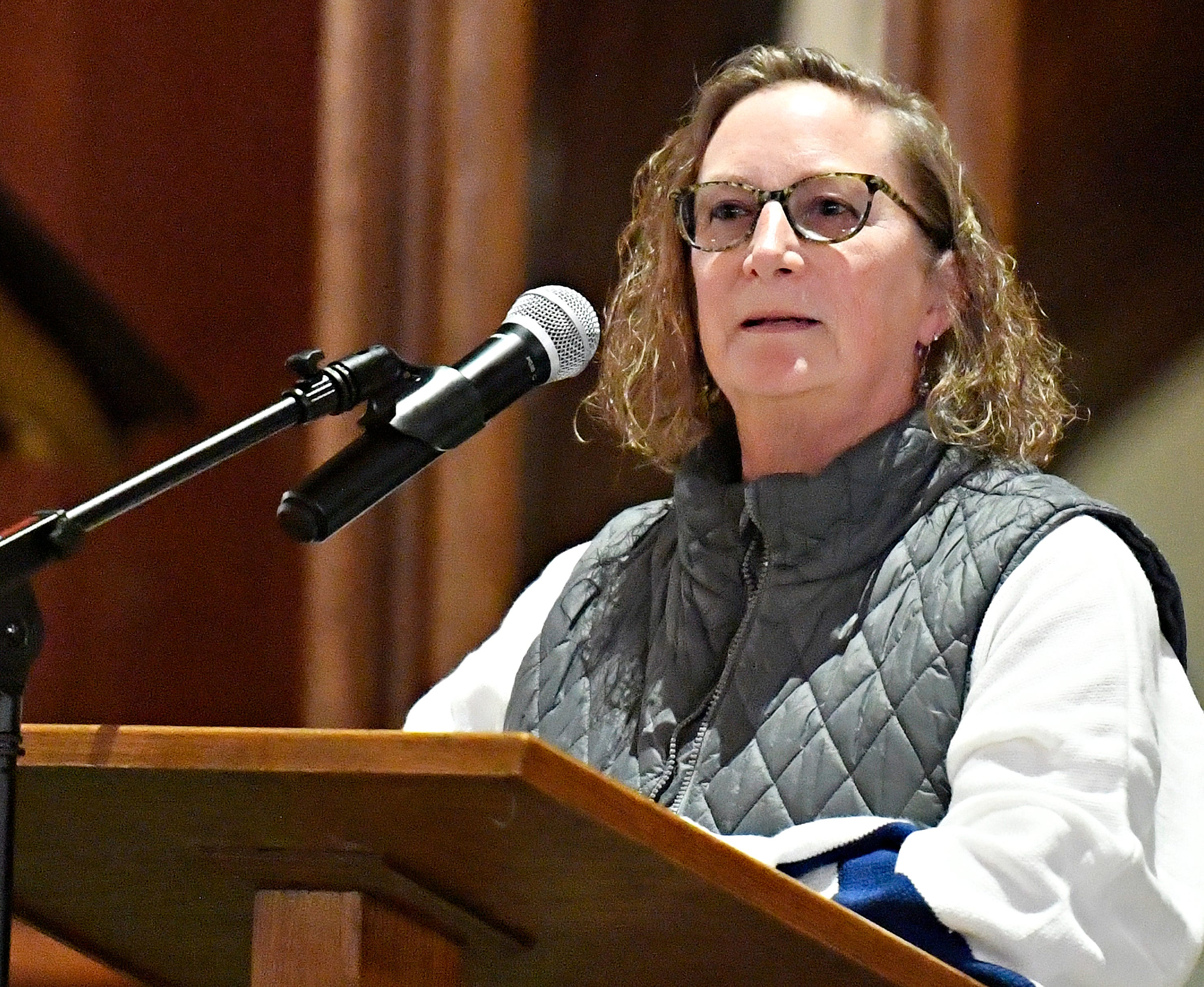 Joan Figueroa-Elberly shares her experiences during the 38th Annual Crime Victims’ Rights March & Candlelight Vigil in York City, Thursday, April 25, 2024. (Dawn J. Sagert/The York Dispatch)
