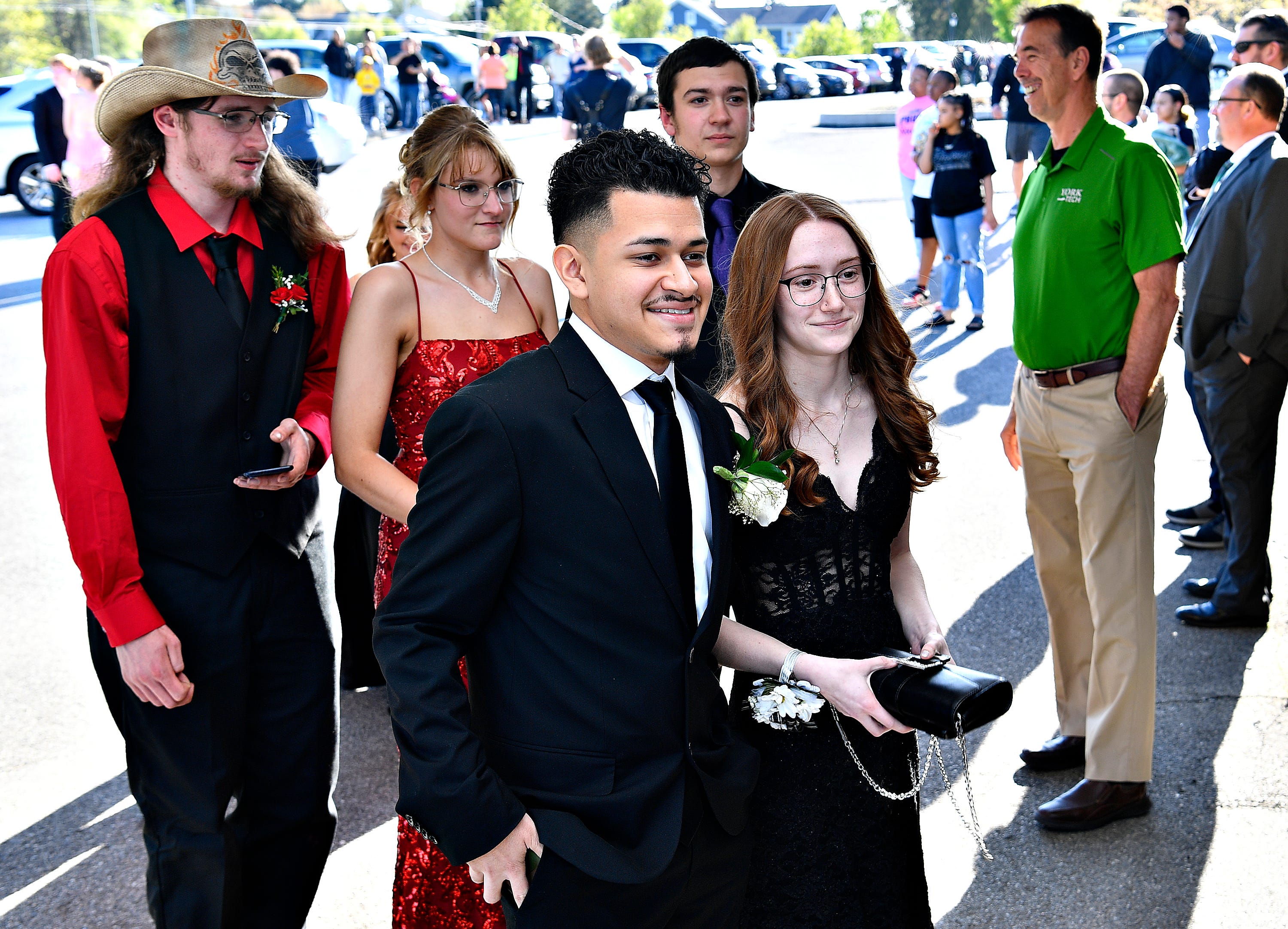 Students and their guests arrive for the York County School of Technology prom at Wisehaven Event Center in Windsor Township, Friday, April 26, 2024. (Dawn J. Sagert/The York Dispatch)