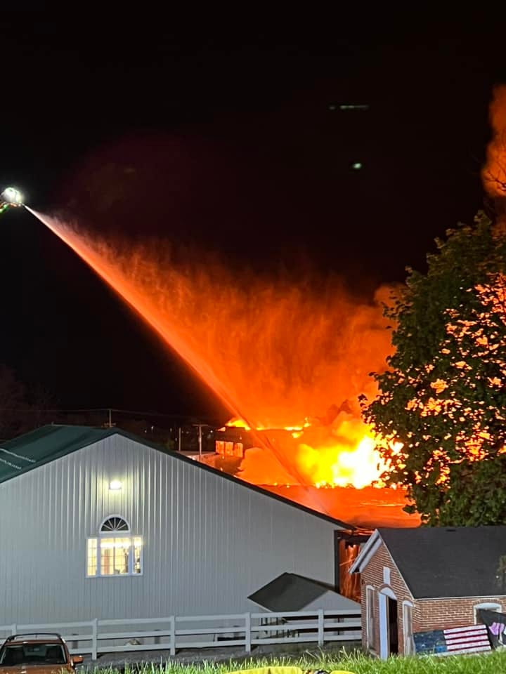 Eureka Volunteer Fire Department Chief Todd Gibney said in a Facebook post Saturday, April 27, 2024, that Eureka and multiple other fire departments were fighting a six-alarm blaze at “the old Furniture Factory at 13 Mill Street” in Stewartstown.