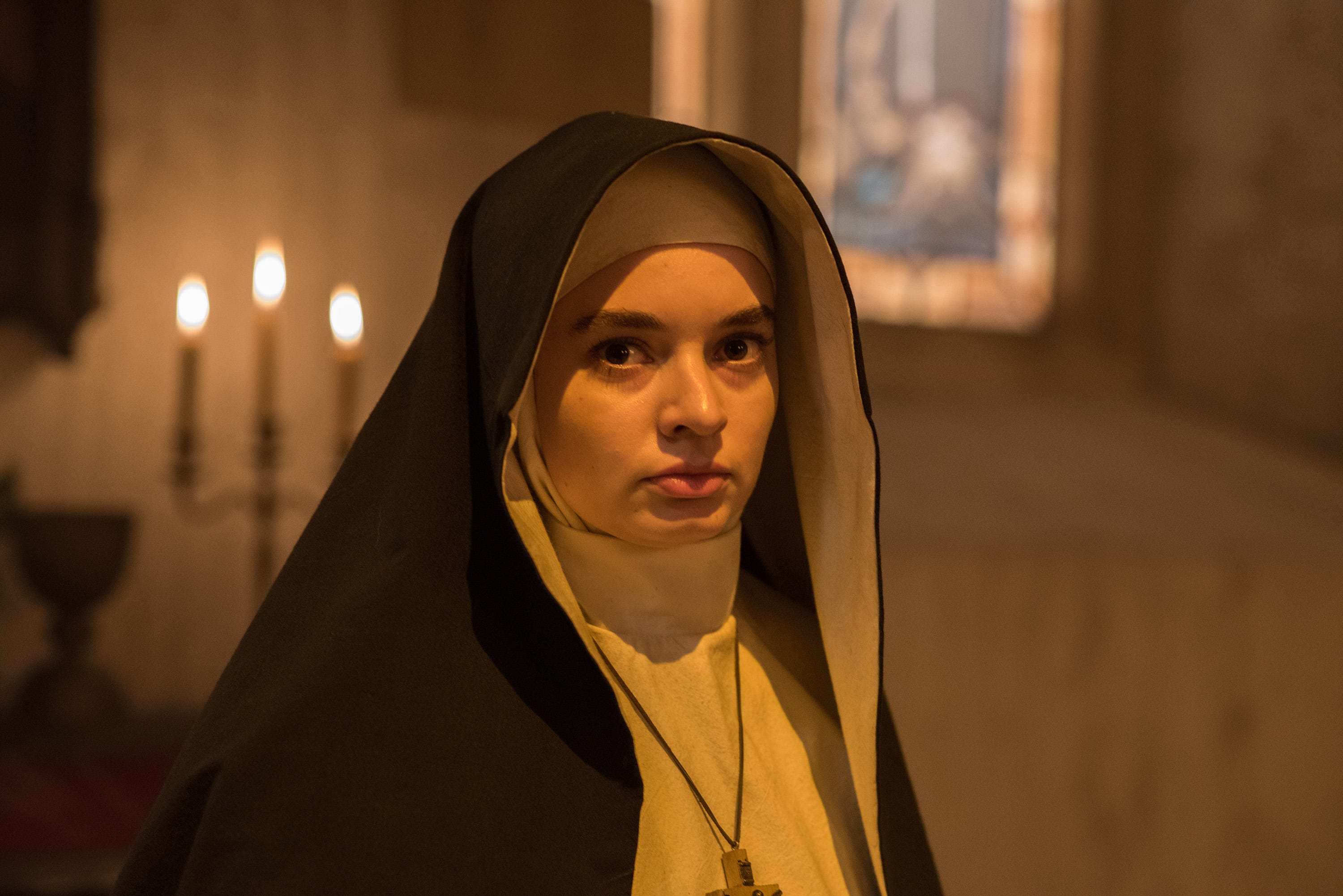 Ingrid Bisu as Sister Oana in the film "The Nun." The movie is playing at Regal West Manchester Stadium 13 and Frank Theatre Queensgate Stadium 13,