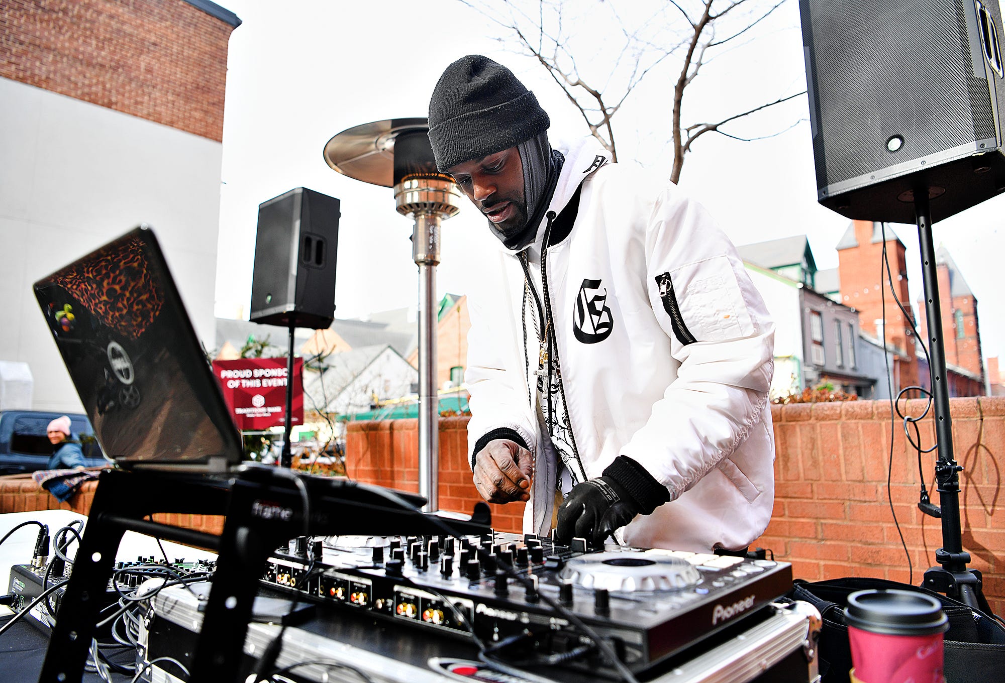 DJ C-Smoke Williams, of York City, provides musical entertainment during the 8th annual FestivICE event in downtown York City, Saturday, Jan. 15, 2022. Dawn J. Sagert photo