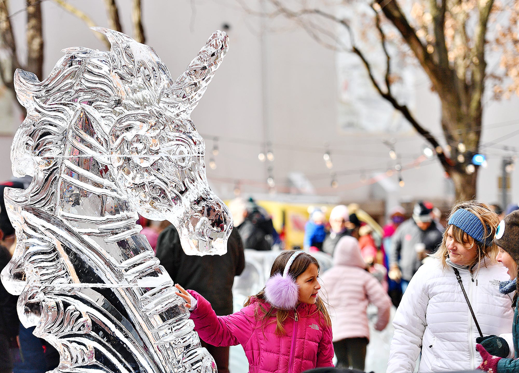 One of many ice sculptures on display during the 8th annual FestivICE event in downtown York City, Saturday, Jan. 15, 2022. Dawn J. Sagert photo
