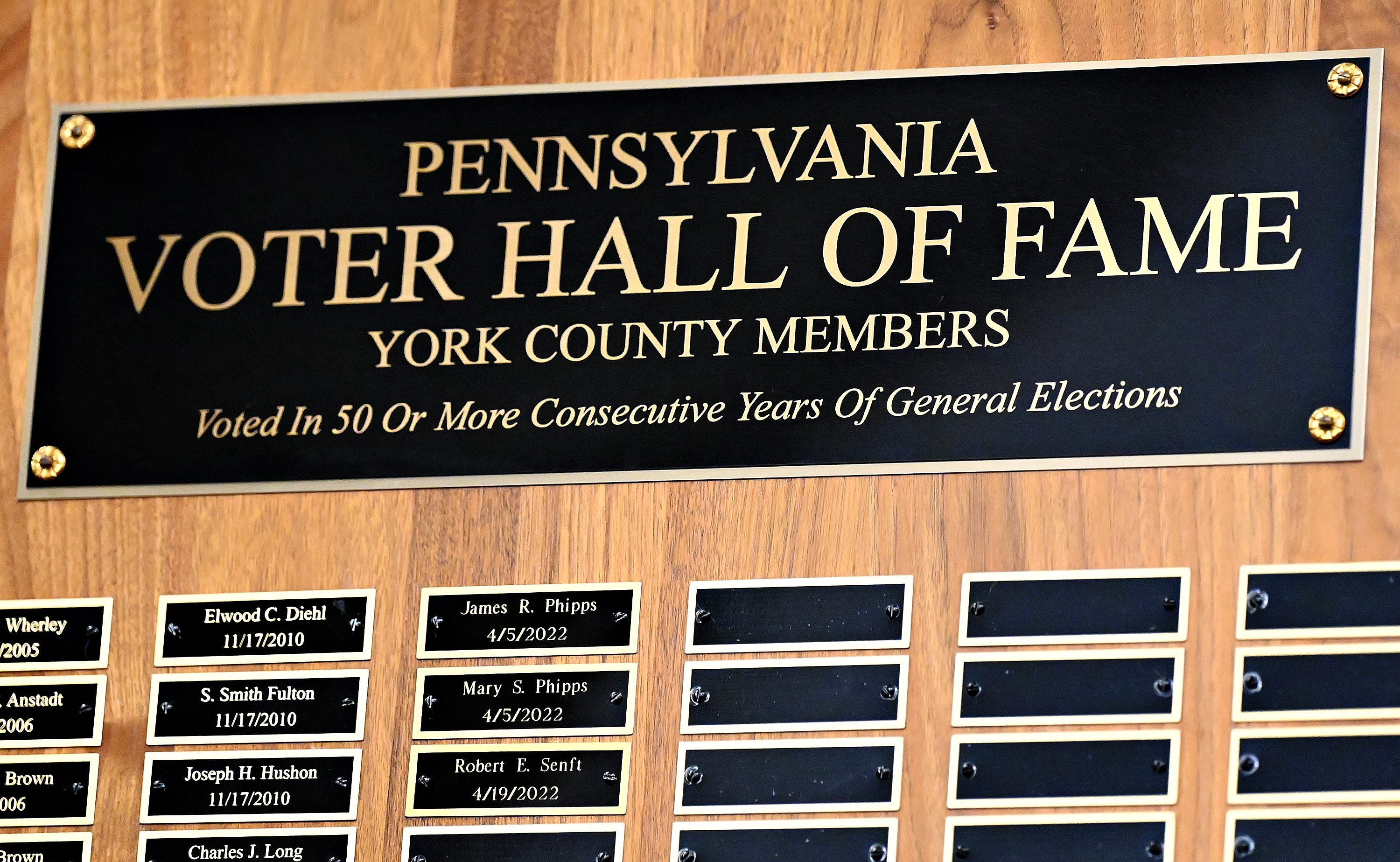 Five York County recipients are inducted into the Pennsylvania Voter Hall of Fame at York County Administrative Center in York City, Monday, Oct. 17, 2022. Dawn J. Sagert/The York Dispatch
