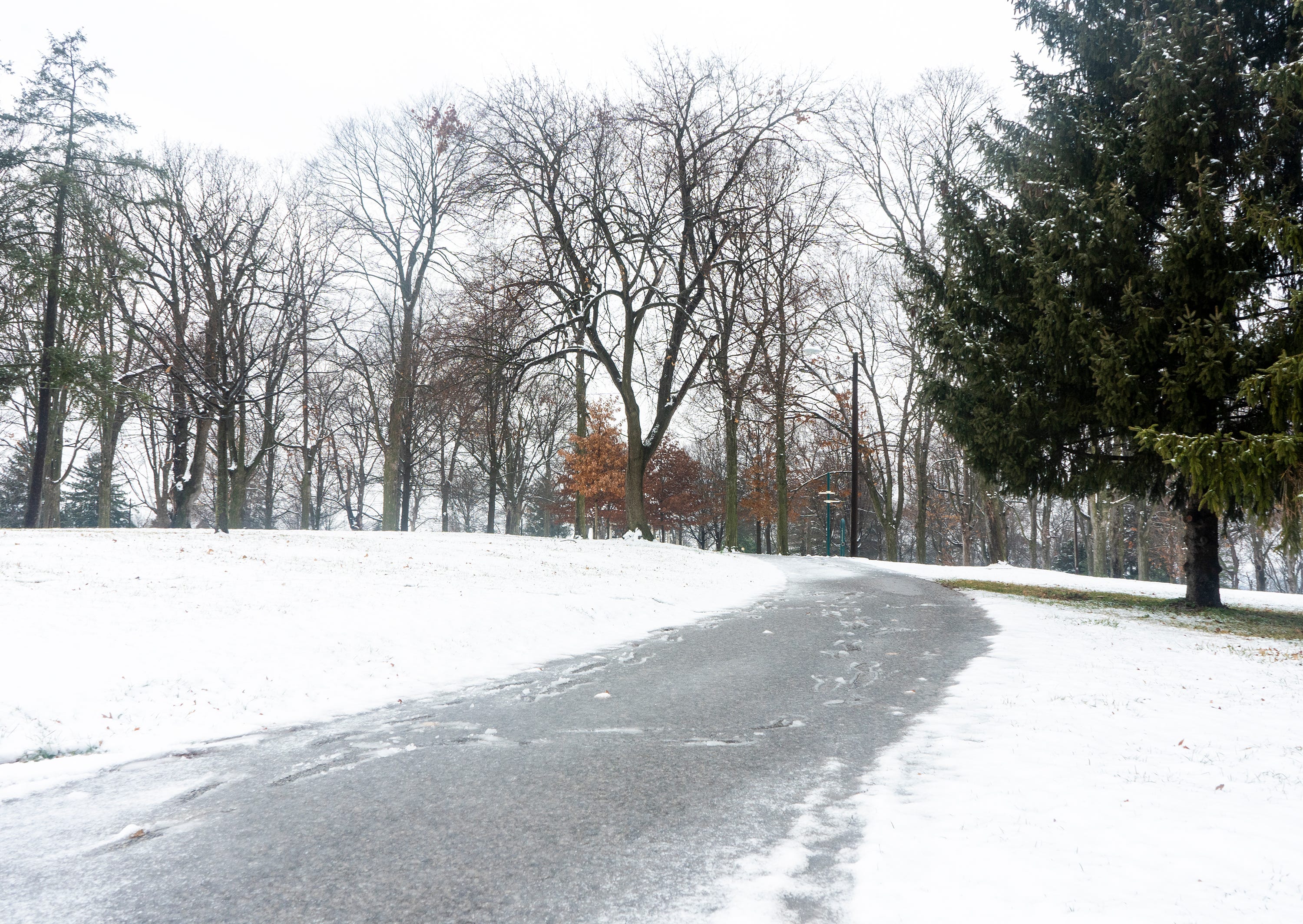 Snow turned to slush at Farquhar Park in York on Wednesday, Jan. 25, 2023.