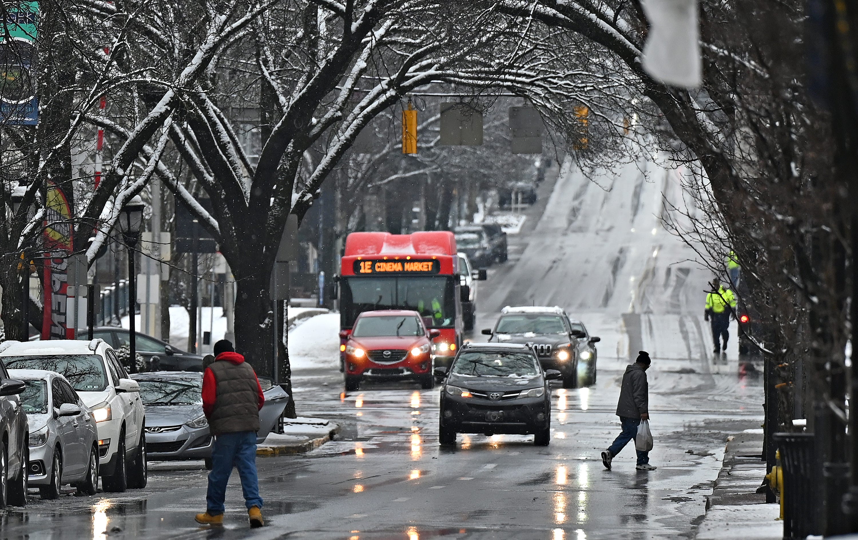 Snow melts on West Market Street in York City, Wednesday, Jan. 25, 2023. Dawn J. Sagert photo